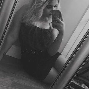 Short black dress with rhinestones